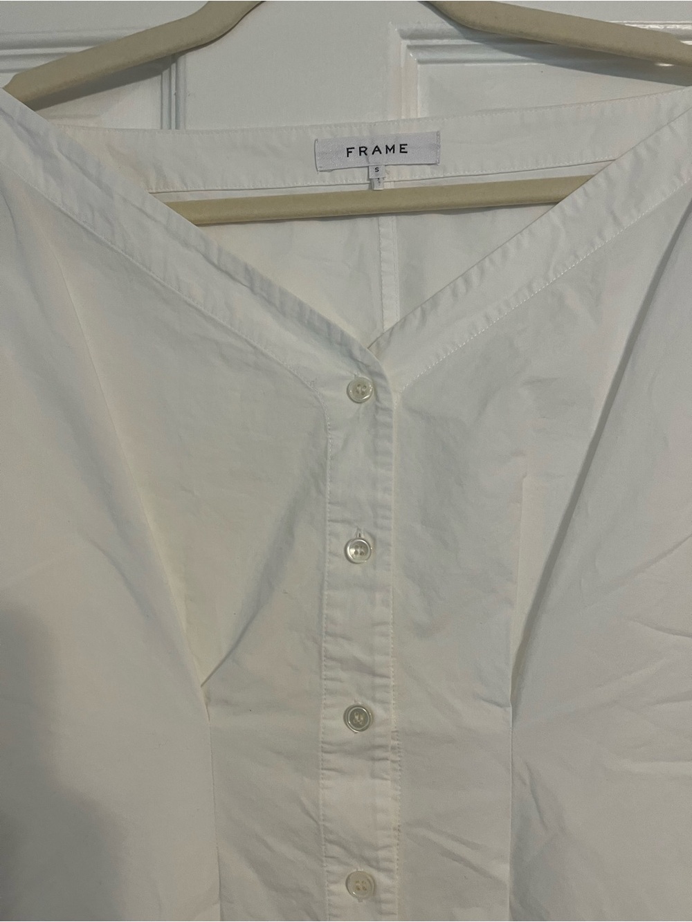 Frame Denim White Collared Mini Dress/Shirt - Picture 4 of 10